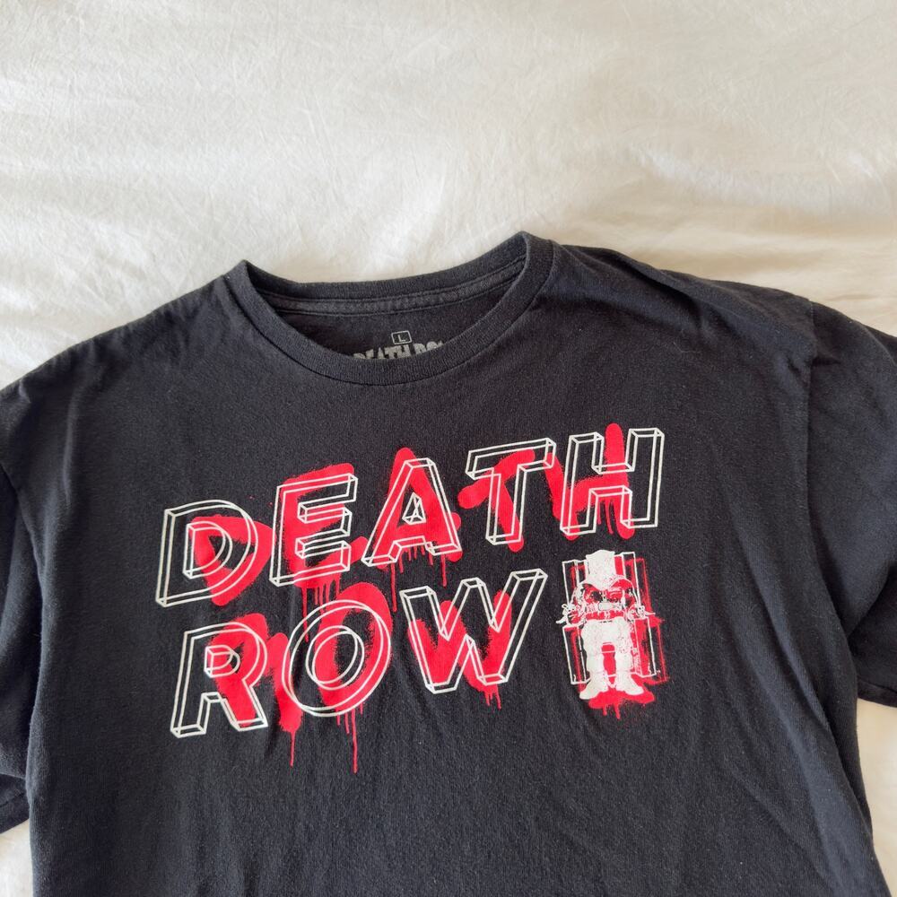 Death Row Records Graphic Tee Black Size L Vintage Style Rap Hip Hop T-Shirt - Picture 2 of 5